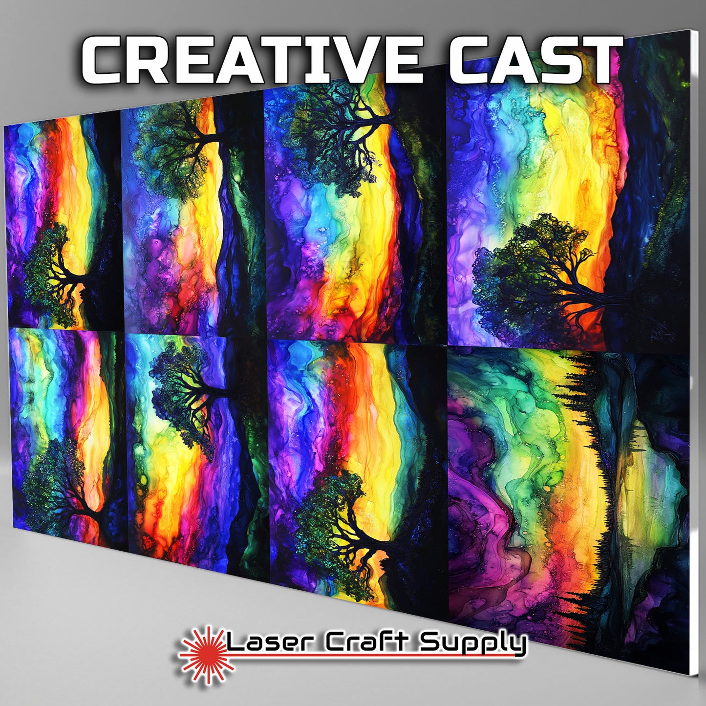 Colorful Sky With Tree  - Creative Tile