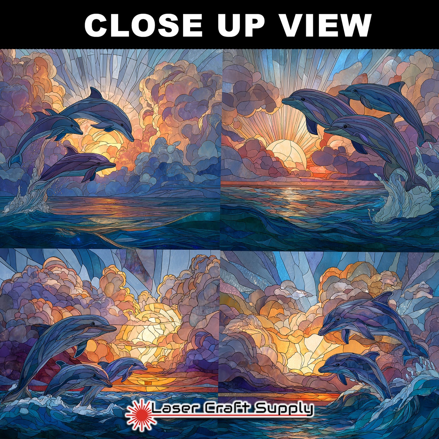 Dolphins at Sunset-tile