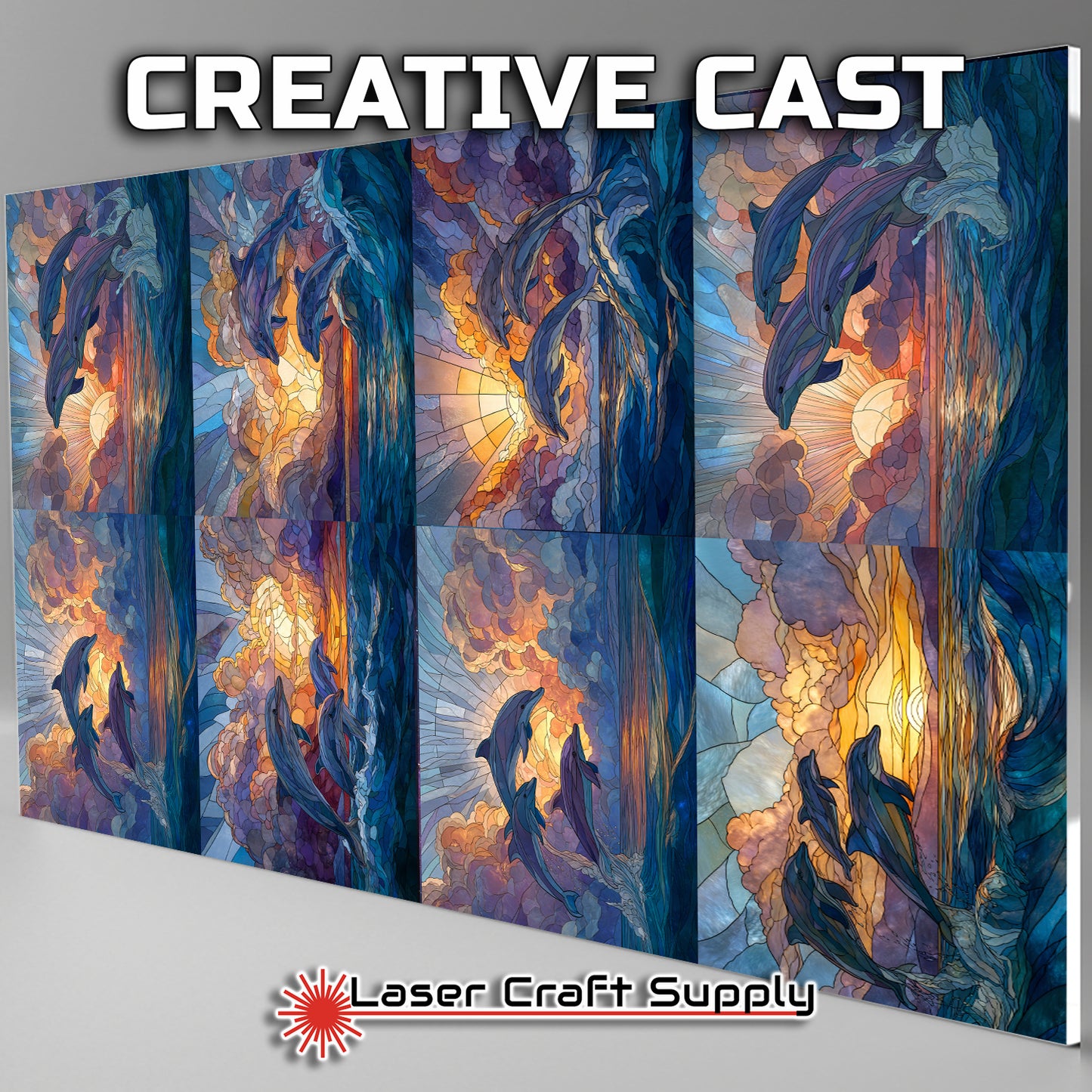 Dolphins at Sunset-tile