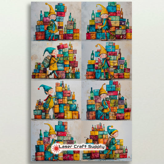 Elf with Packages - tile