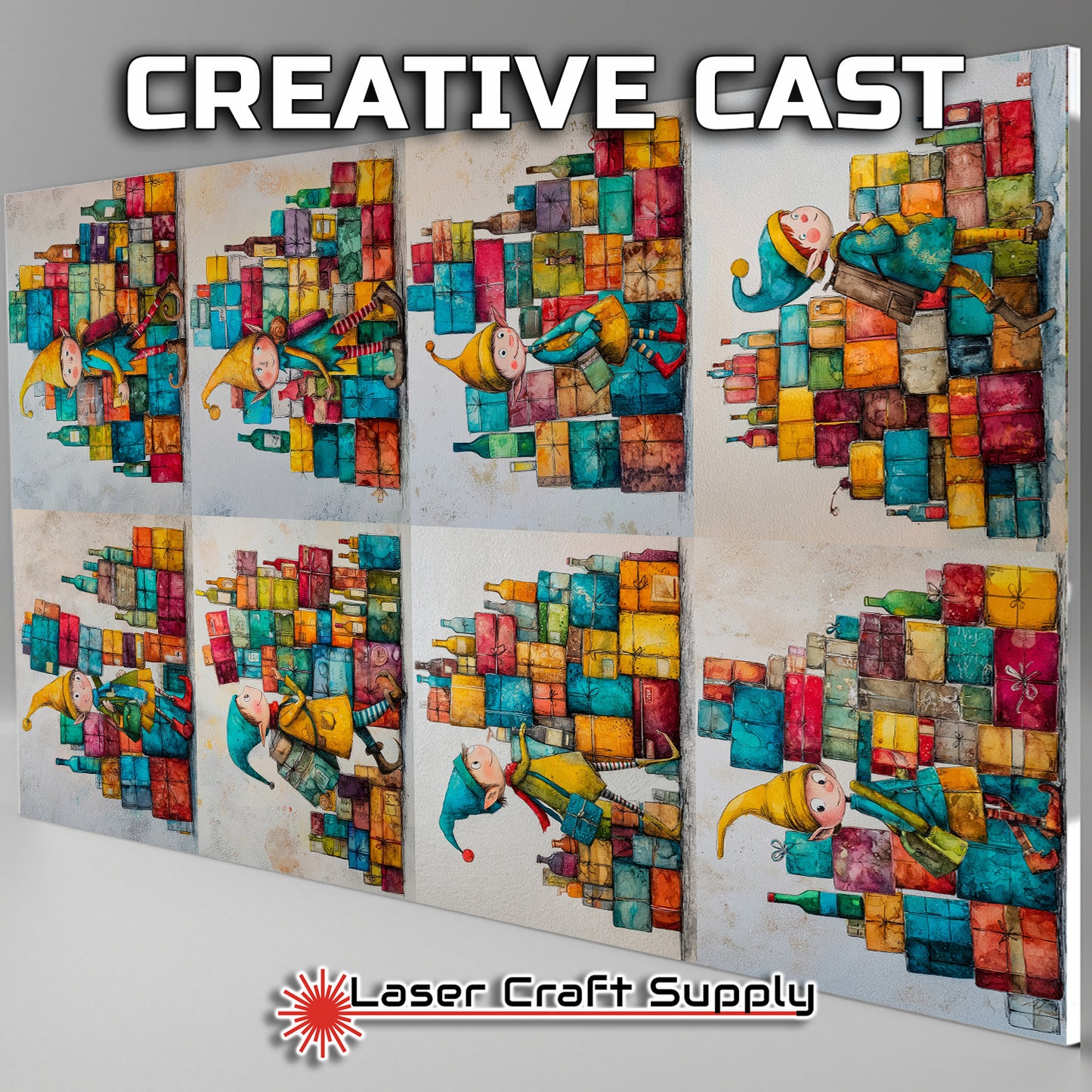 Elf with Packages - tile