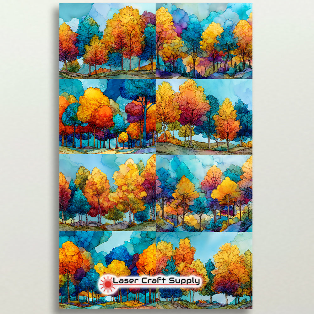 Fall Trees - tile – Laser Craft Supply