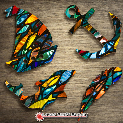 Creative Cast Acrylics - Fishy School -Stained Glass