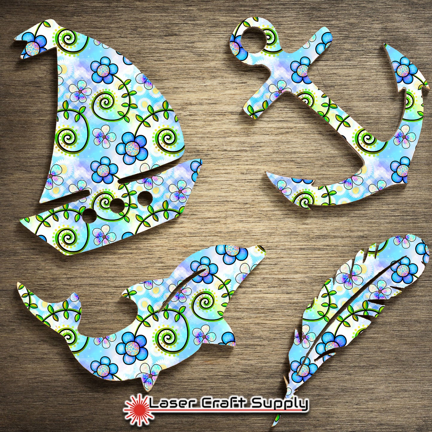 Creative Cast Acrylics - Fun Flowers in Blue & Green