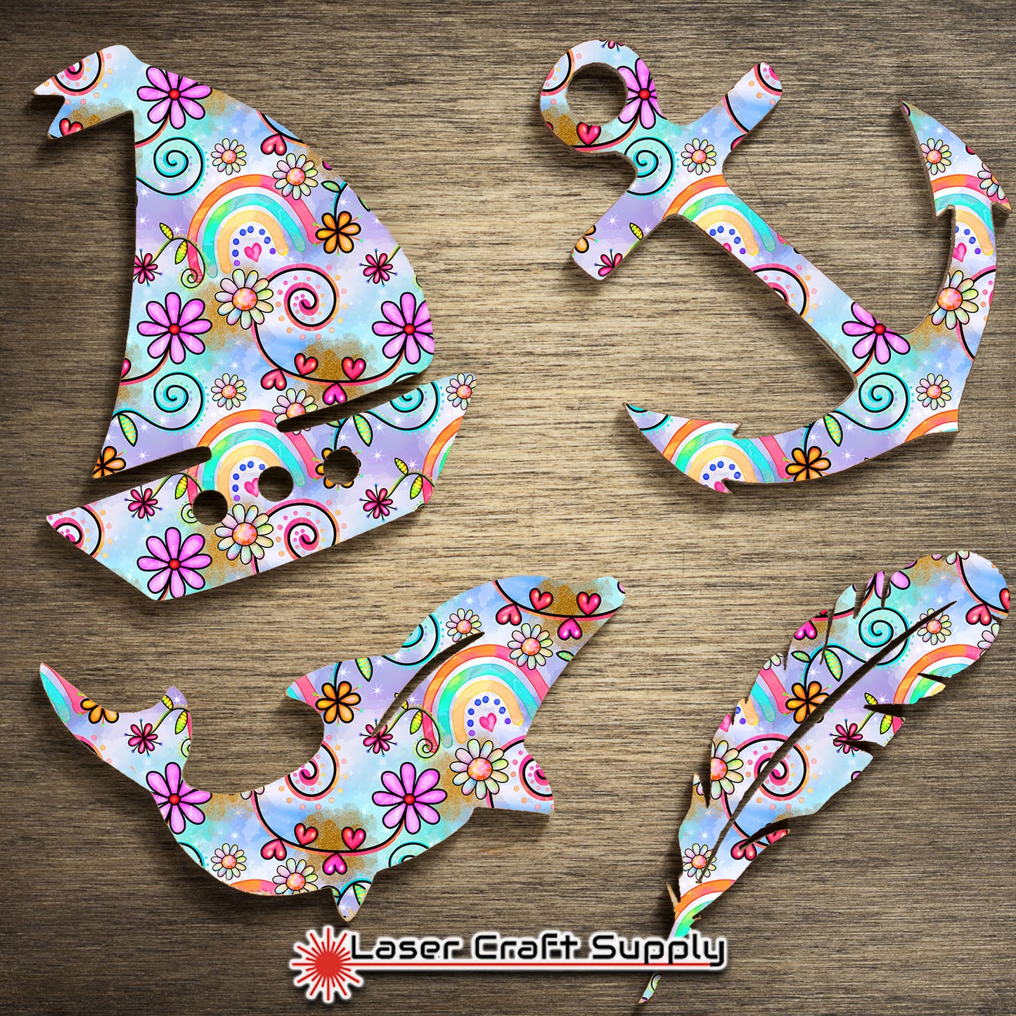 Creative Cast Acrylics - Fun Rainbow & Flowers