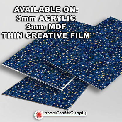 Creative Cast Acrylics - Gold Stars on Blue Sky