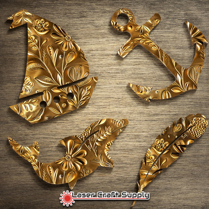 Creative Cast Acrylics - Gold Flowers