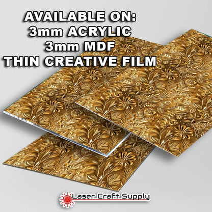 Creative Cast Acrylics - Gold Flowers