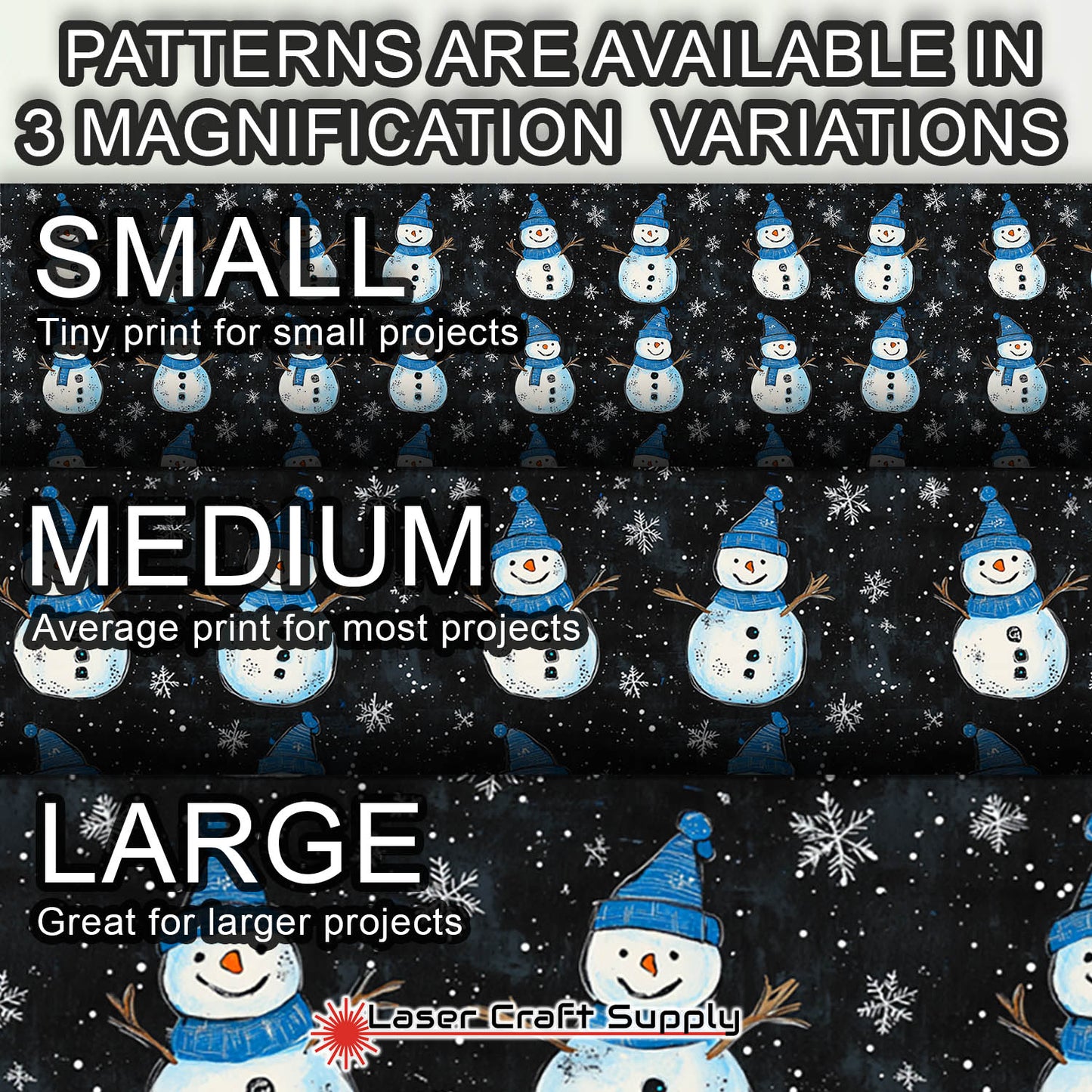 Happy Snowmen on Black - Creative Cast