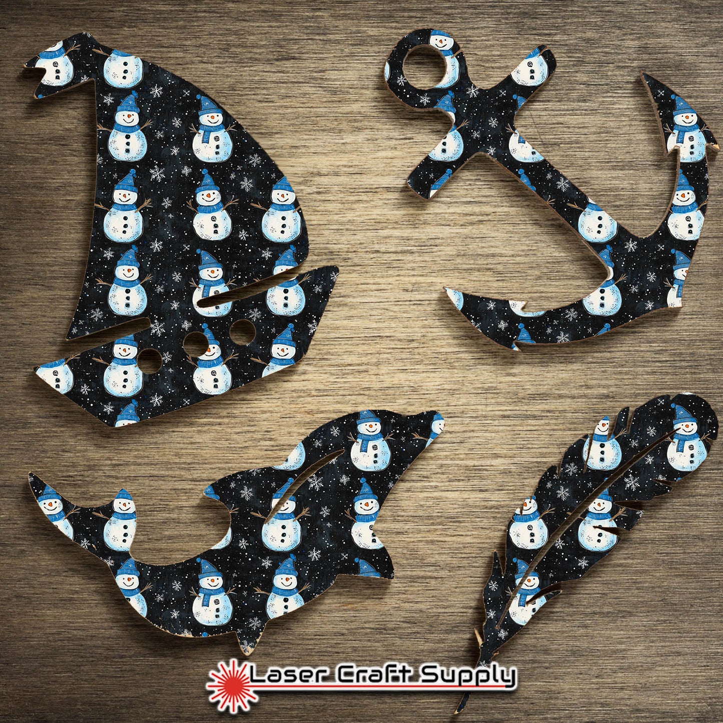 Happy Snowmen on Black - Creative Cast