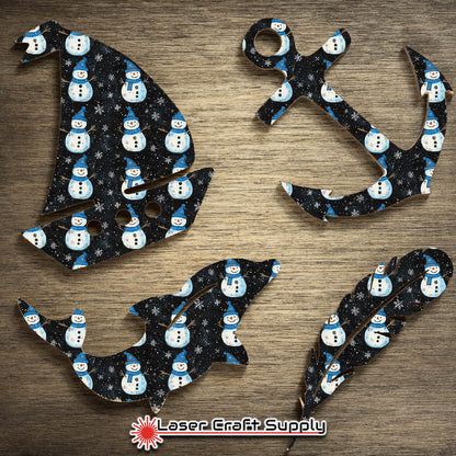 Happy Snowmen on Black - Creative Cast