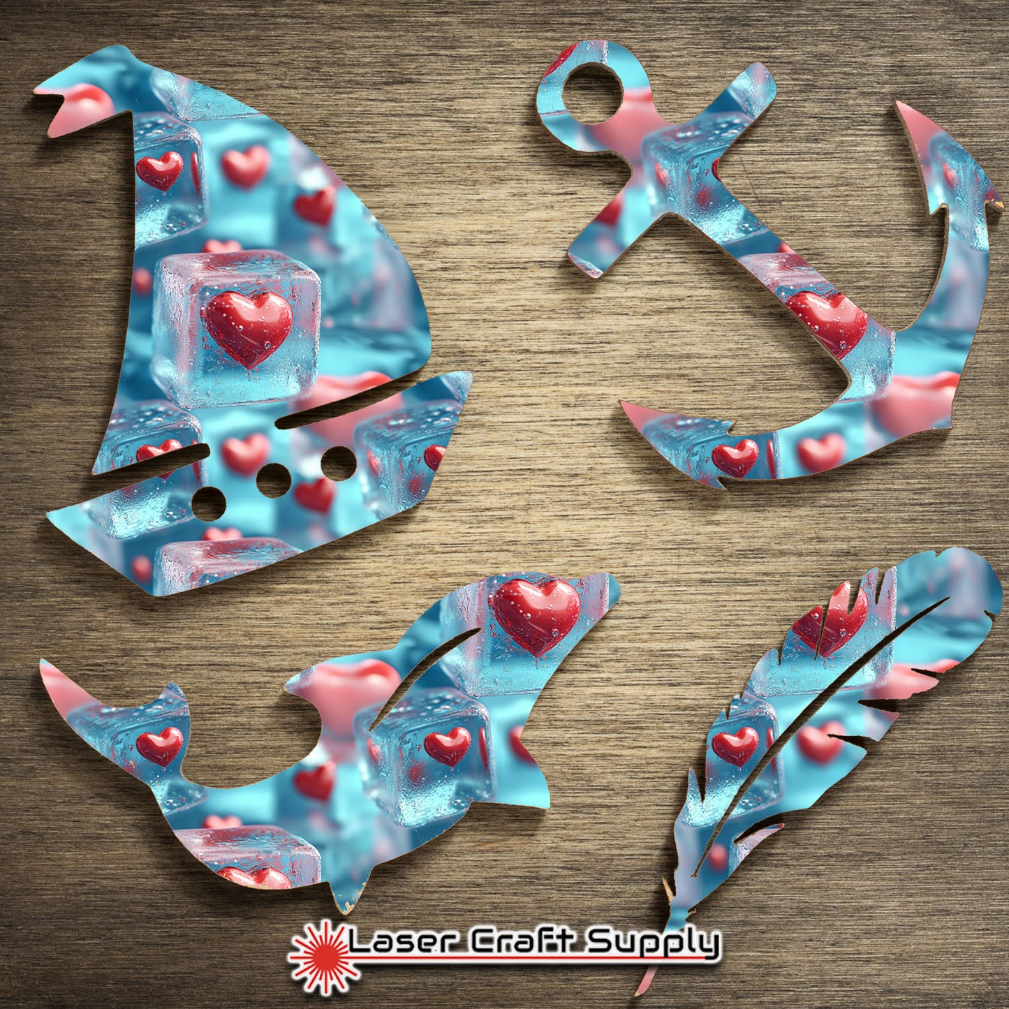 Creative Cast Acrylics -Hearts on Ice