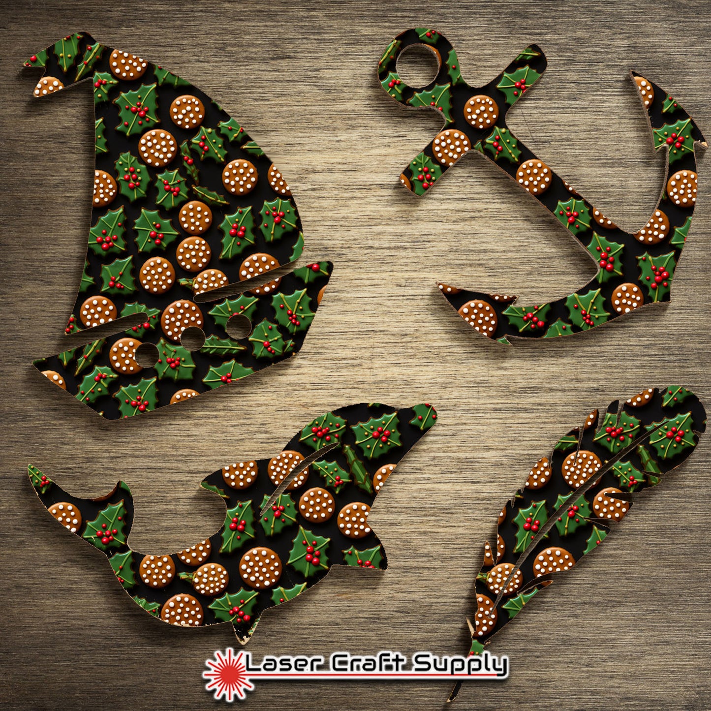 Creative Cast Acrylics - Holly & Cookies