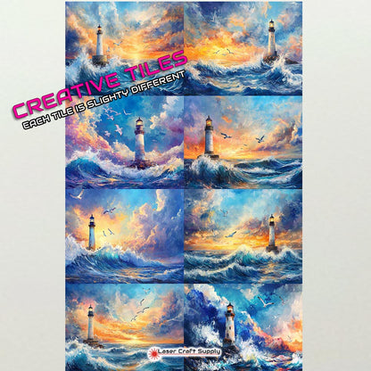 Light House at Twilight - Creative Tile