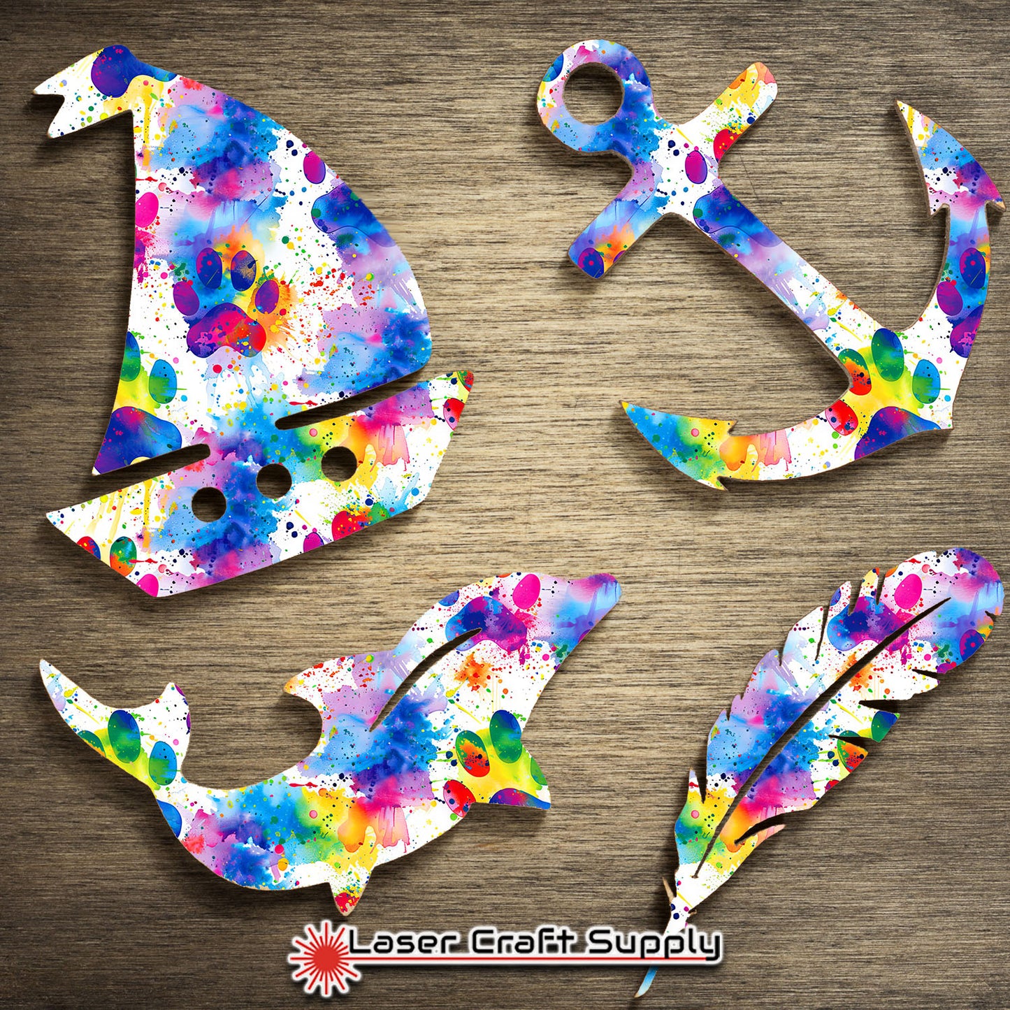 Creative Cast Acrylics - Multicolor Dog Paws