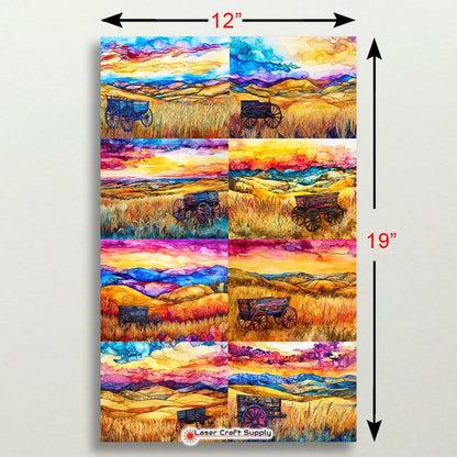 Old Wagon in the Field - Creative Tile