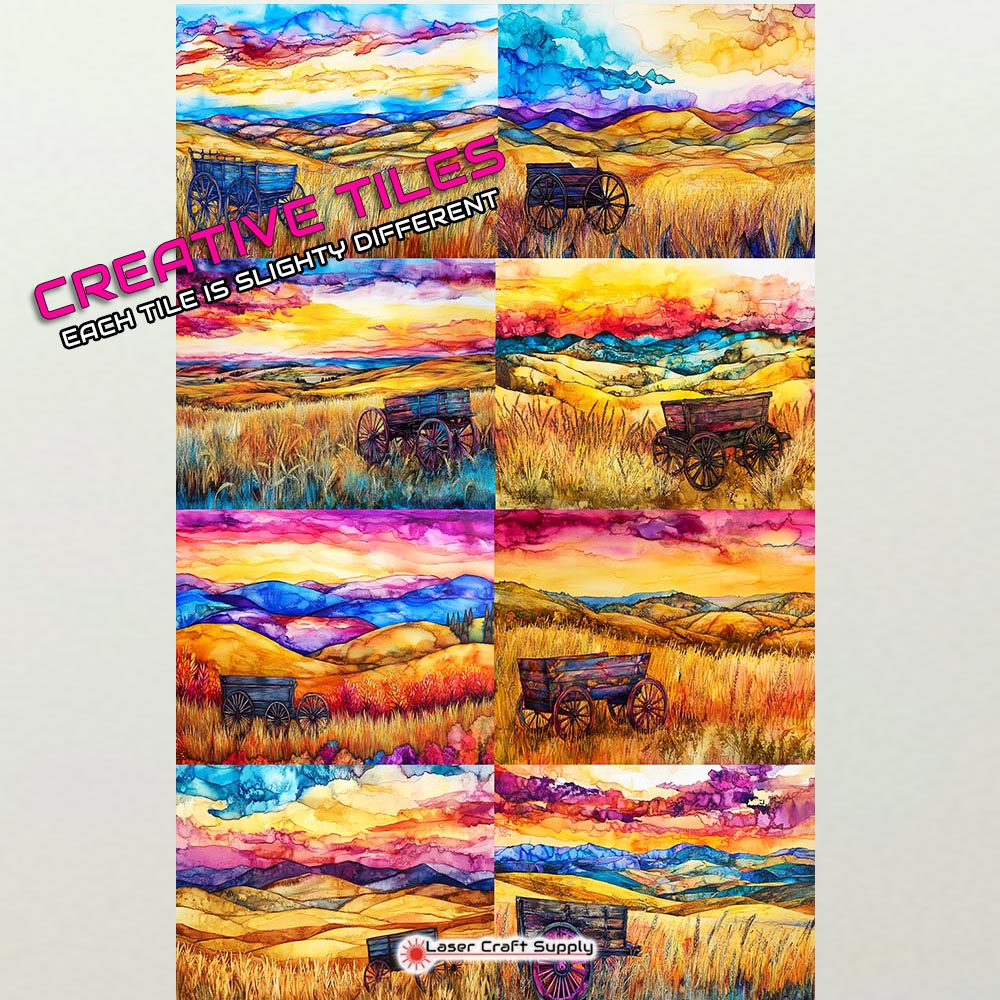 Old Wagon in the Field - Creative Tile