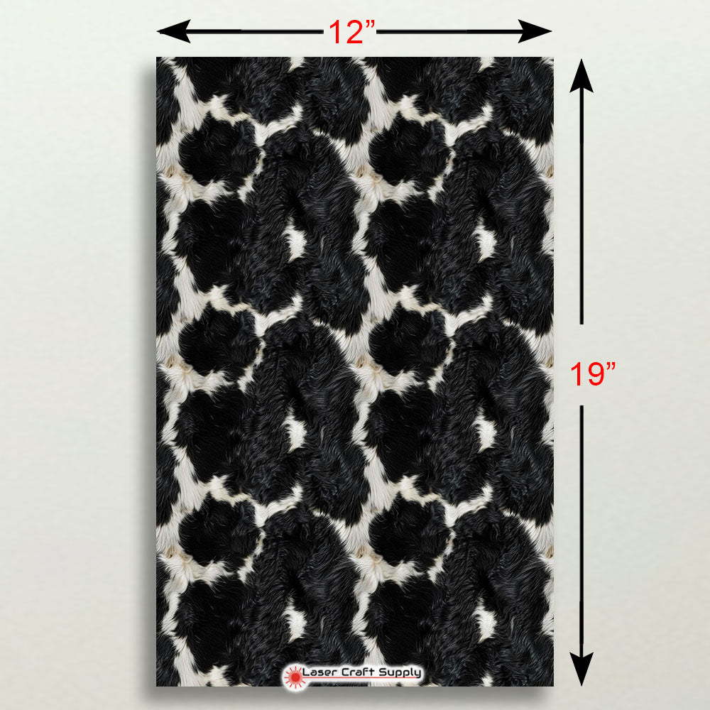 Patchy Black Cow Fur - FULL SHEET