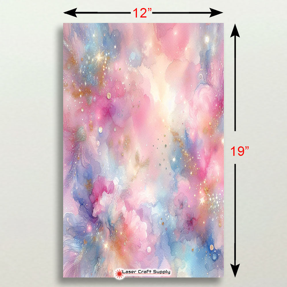 Pink and Blue Bloom Watercolor - FULL SHEET