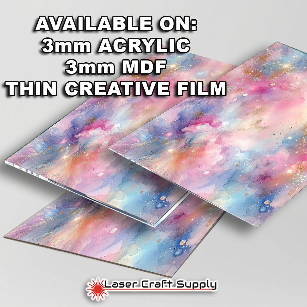 Pink and Blue Bloom Watercolor - FULL SHEET