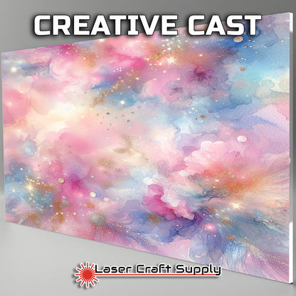 Pink and Blue Bloom Watercolor - FULL SHEET