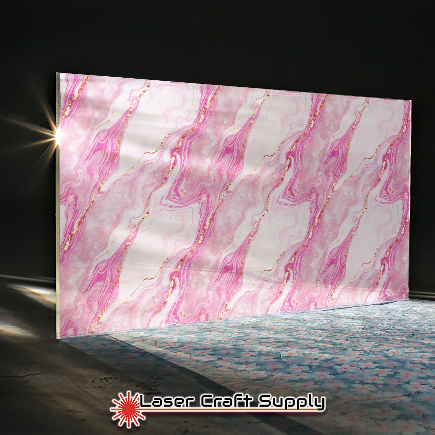 Creative Cast Acrylics - Pink and Gold Marble