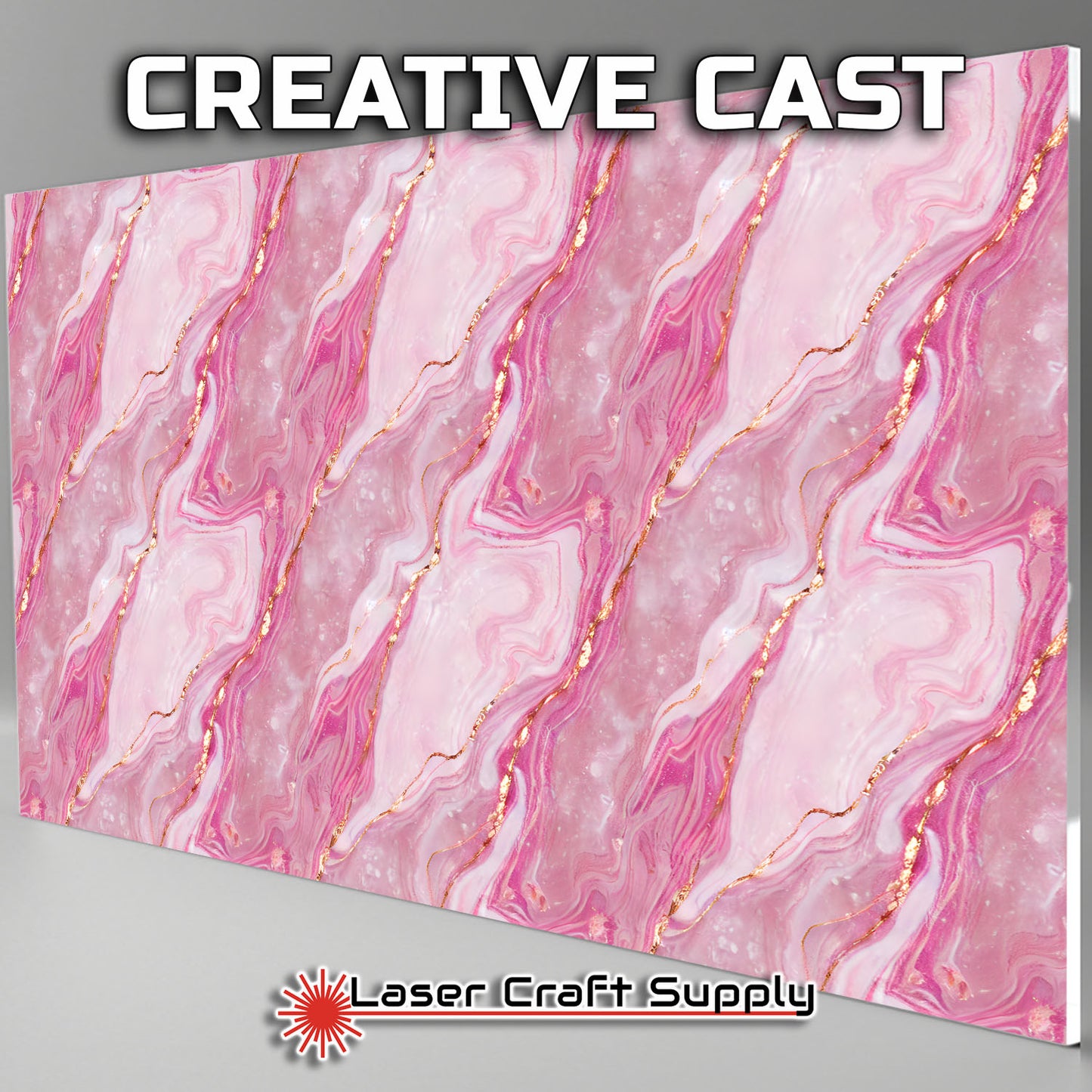 Creative Cast Acrylics - Pink and Gold Marble