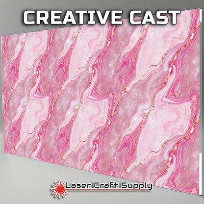 Creative Cast Acrylics - Pink and Gold Marble