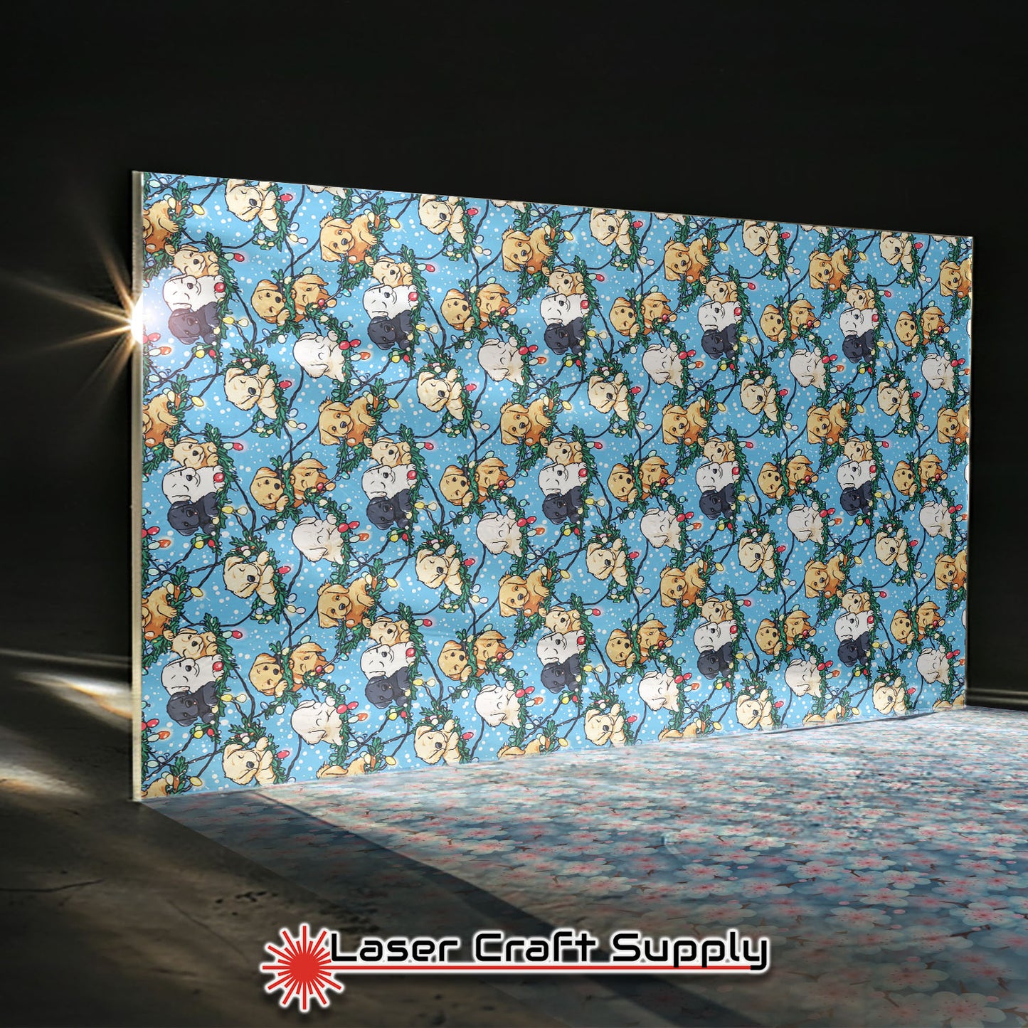 Creative Cast Acrylics - Puppies in Christmas Garland