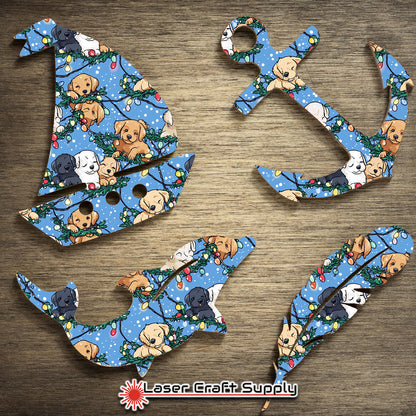 Creative Cast Acrylics - Puppies in Christmas Garland