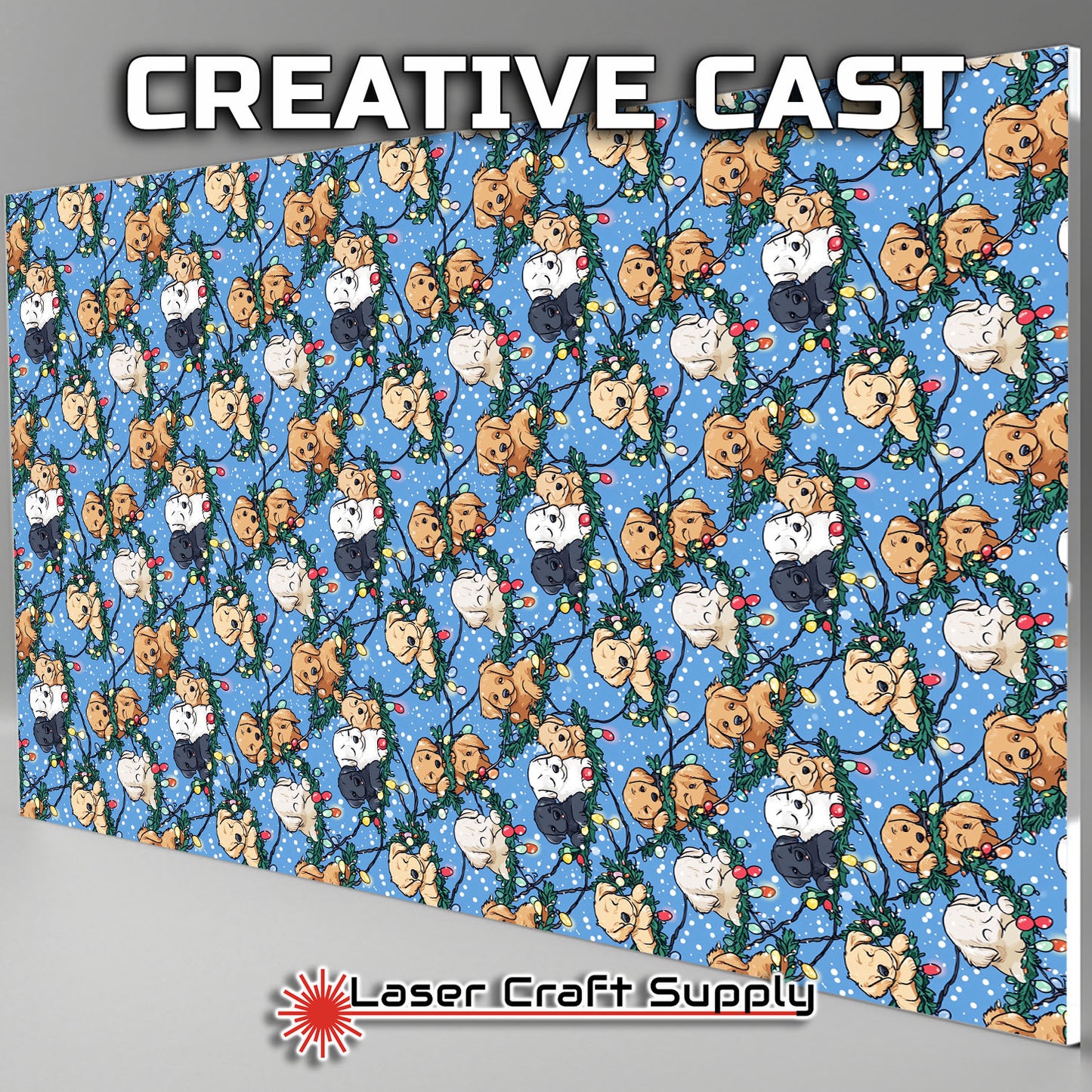 Creative Cast Acrylics - Puppies in Christmas Garland