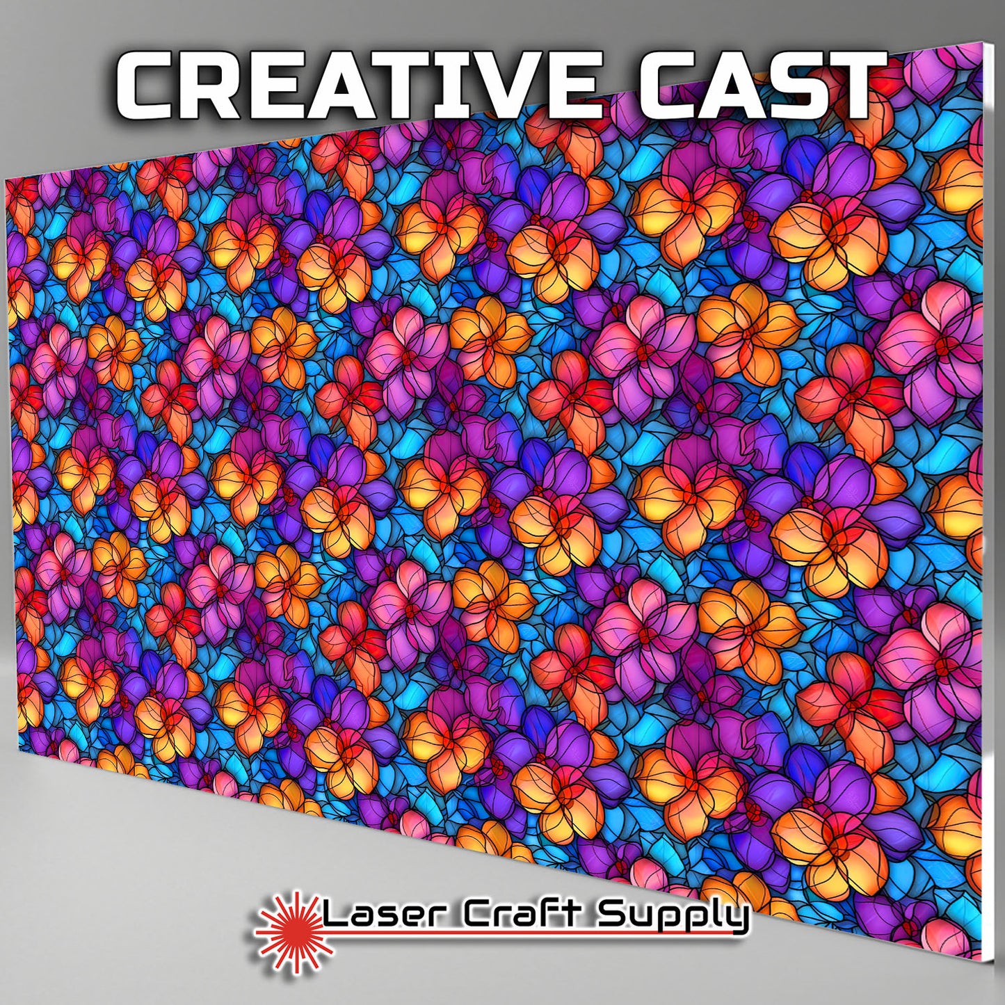 Creative Cast Acrylics - Purple & Orange Flowers