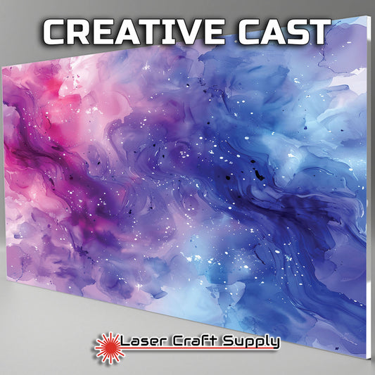 Purple and Blue Watercolors with Specks - FULL SHEET