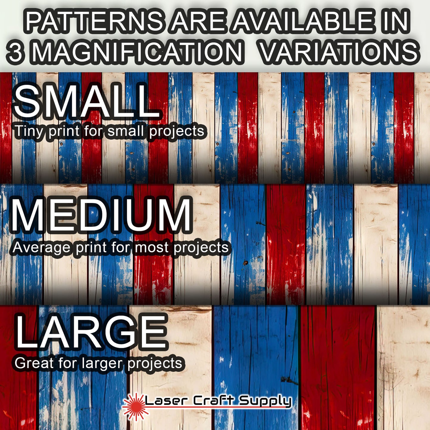 Creative Cast Acrylics - Red White & Blue Wood