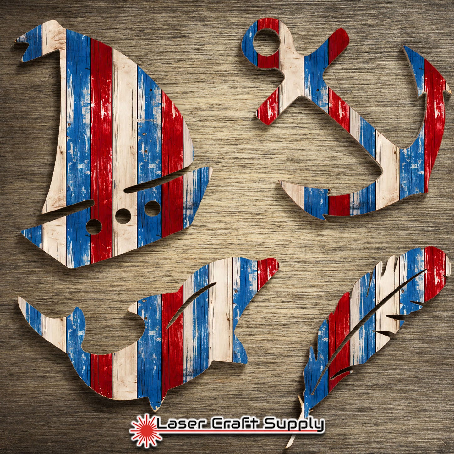 Creative Cast Acrylics - Red White & Blue Wood