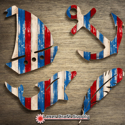 Creative Cast Acrylics - Red White & Blue Wood