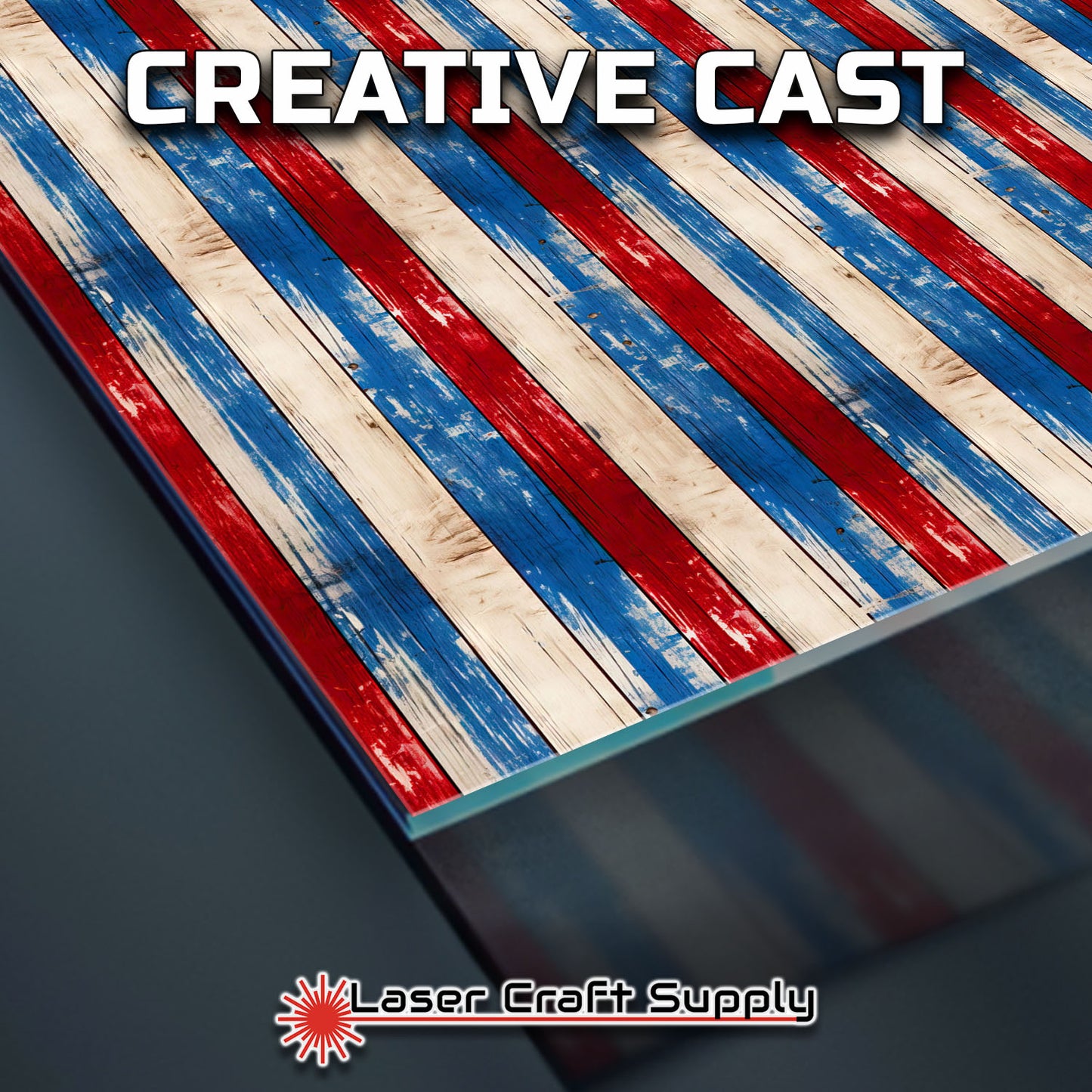 Creative Cast Acrylics - Red White & Blue Wood