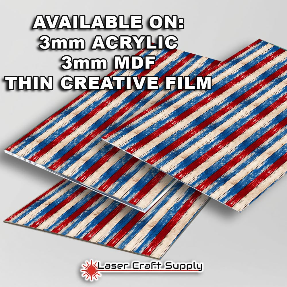 Creative Cast Acrylics - Red White & Blue Wood