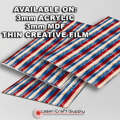 Creative Cast Acrylics - Red White & Blue Wood