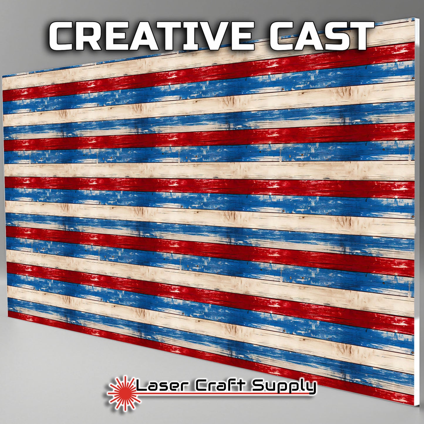 Creative Cast Acrylics - Red White & Blue Wood
