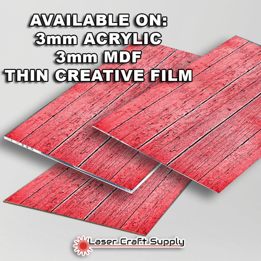 Rustic Red Wood Slats - FULL SHEET