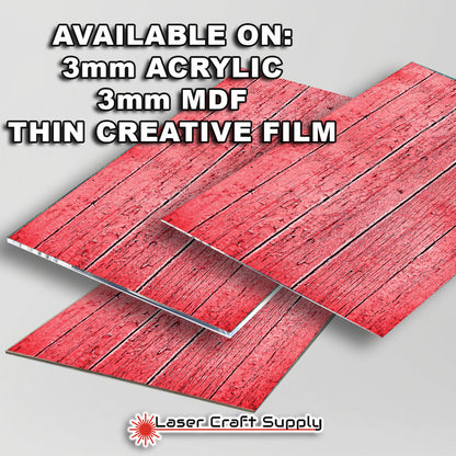 Rustic Red Wood Slats - FULL SHEET