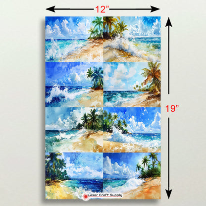 Sandy Beach with Palms - Creative Tile