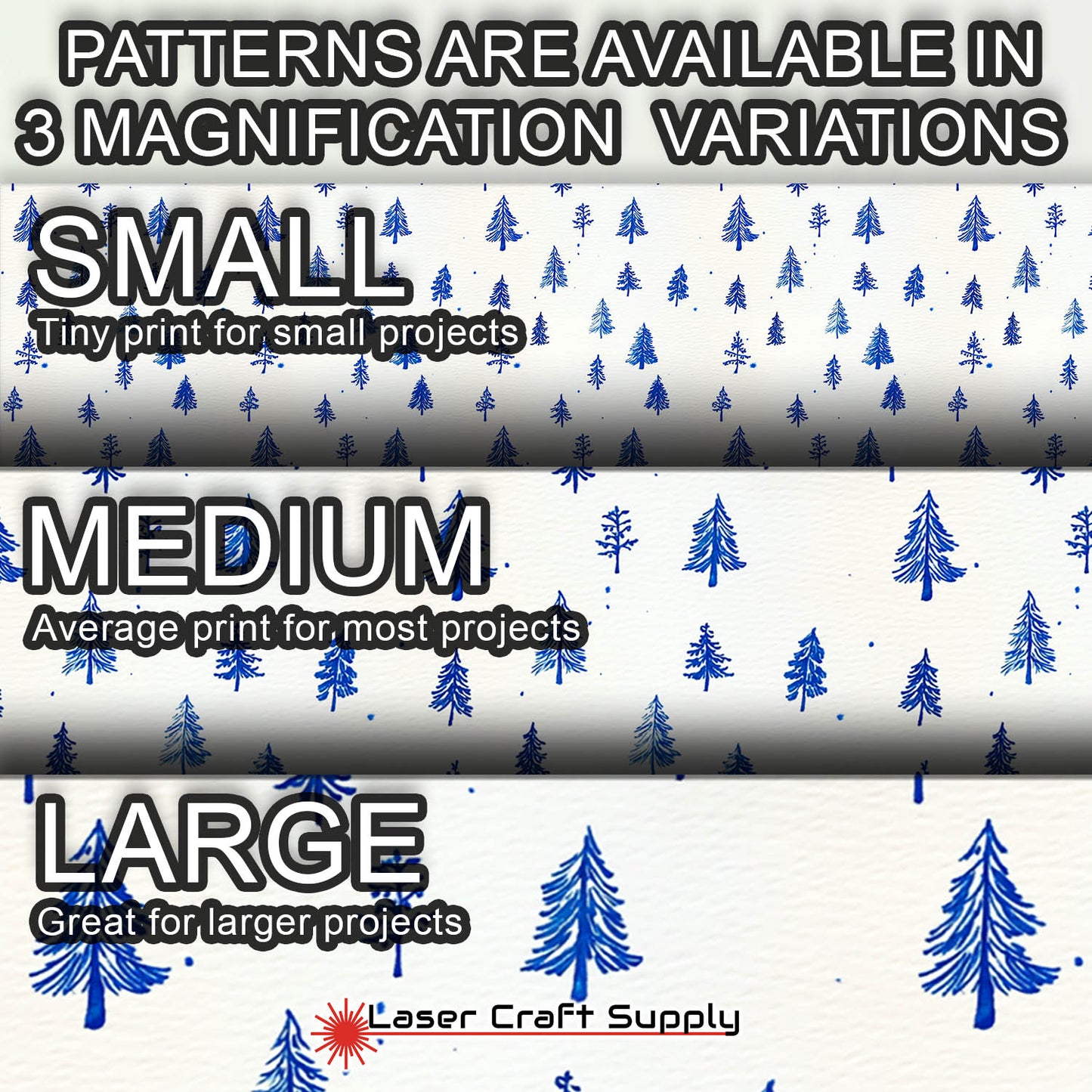 Simple Blue Christmas Trees - Creative Cast