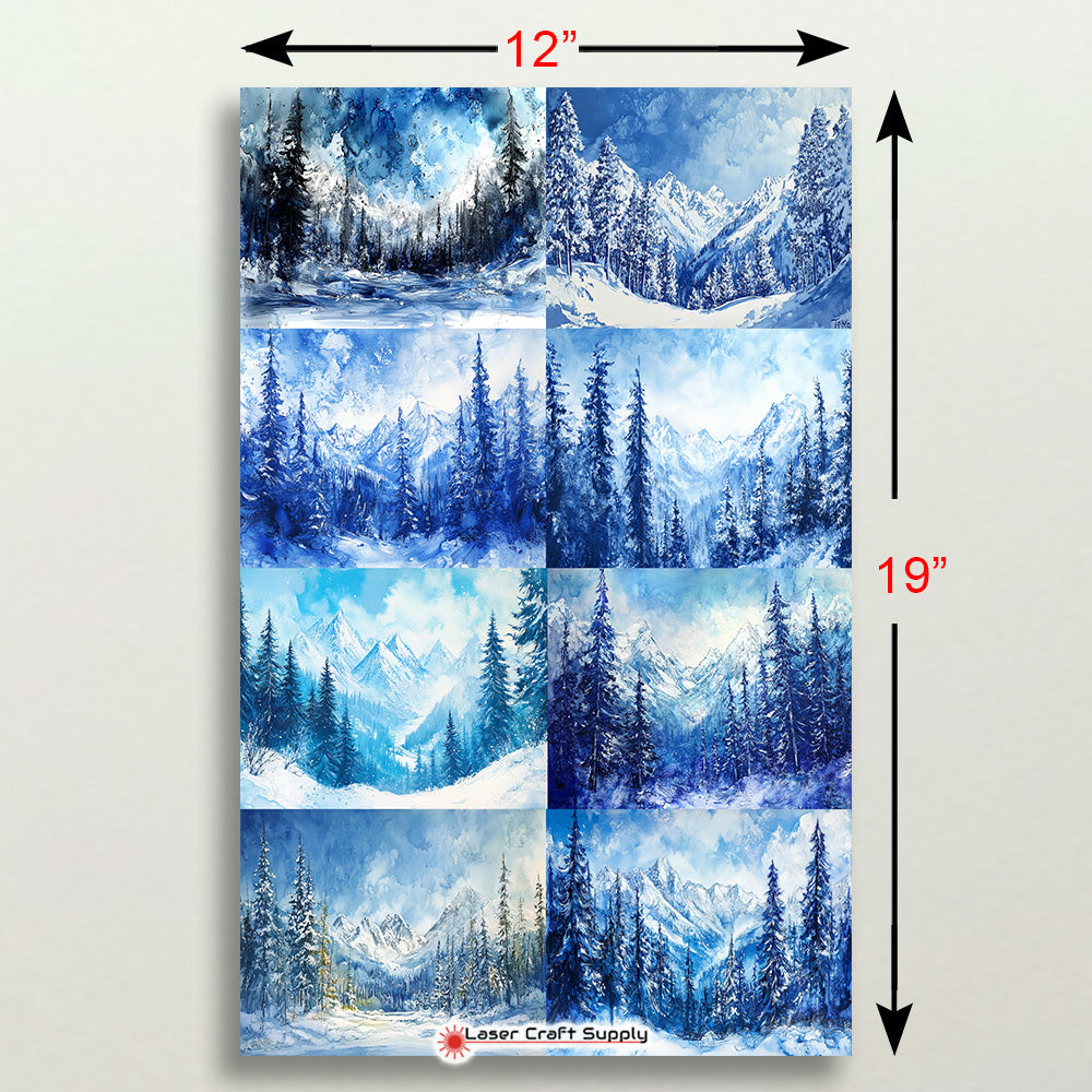 Snow, Trees and Mountains - Creative Tile