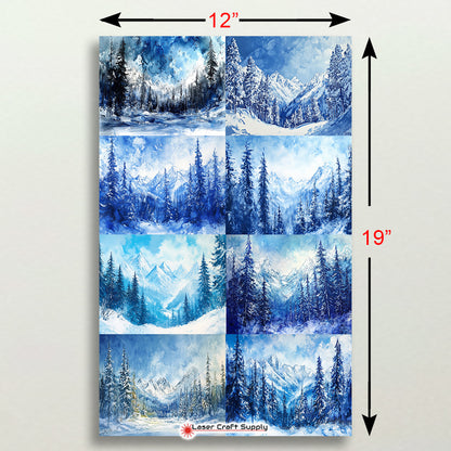 Snow, Trees and Mountains - Creative Tile