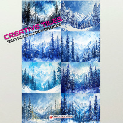 Snow, Trees and Mountains - Creative Tile