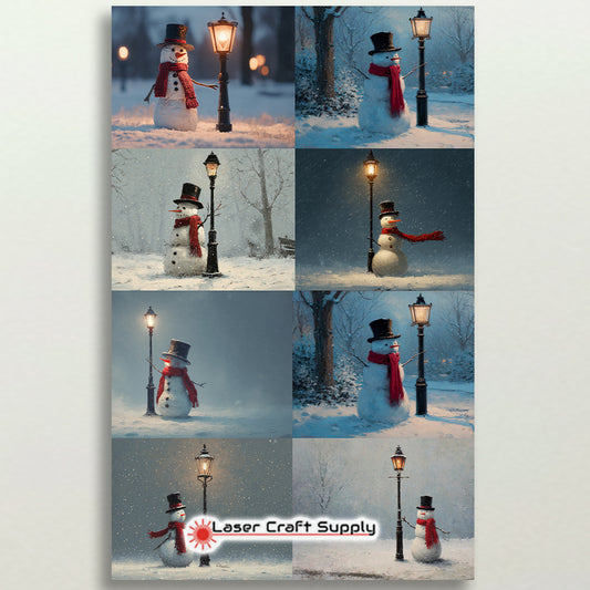 Snowman and Lightpole - tile