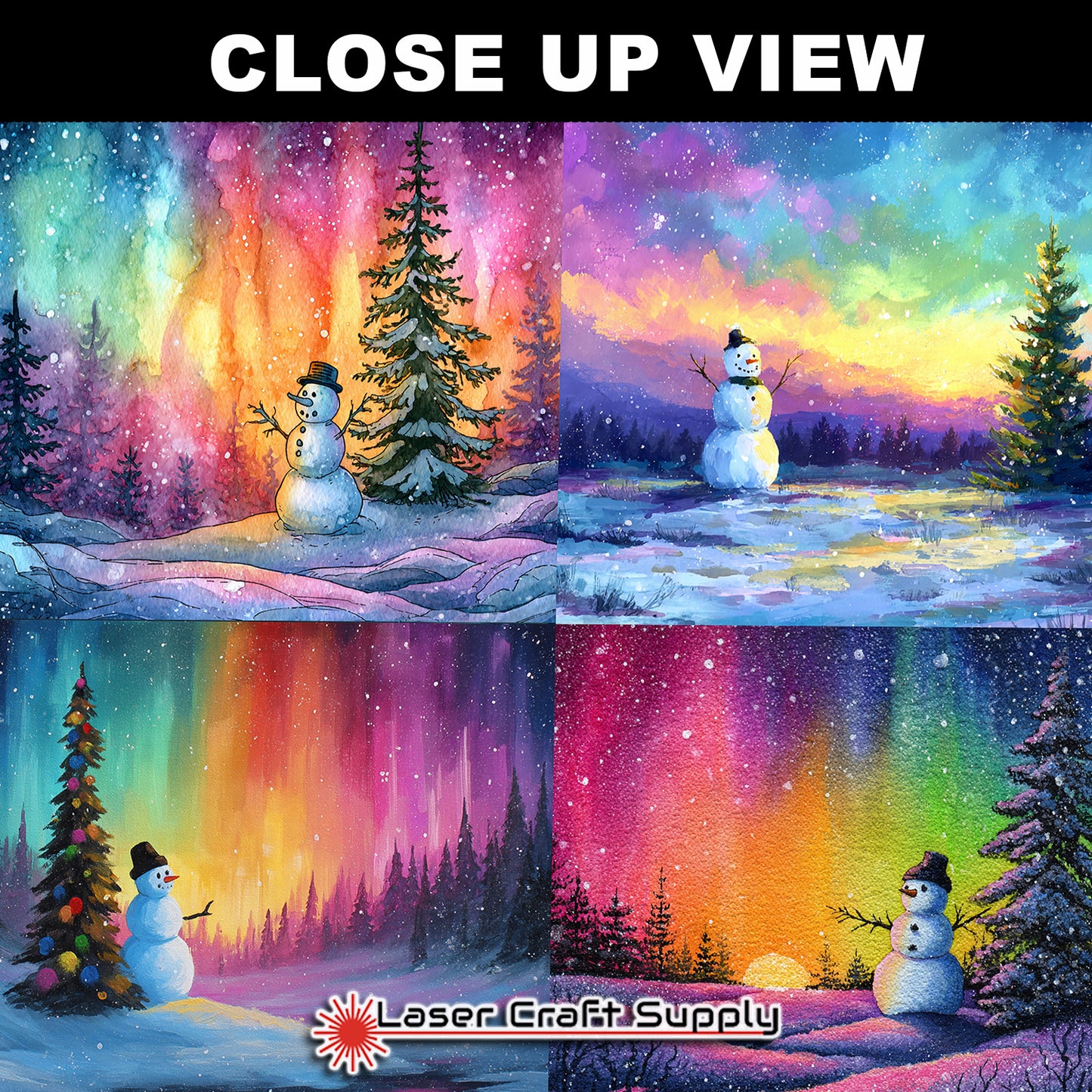 Snowman in Colorful Skys-tile