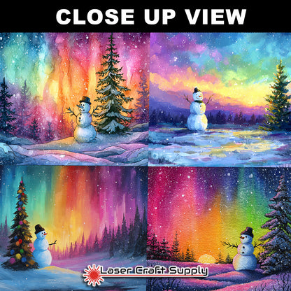 Snowman in Colorful Skys-tile